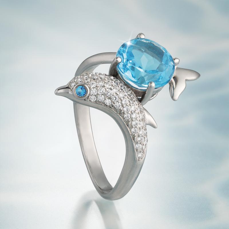 Dolphin Ring and Earring Set